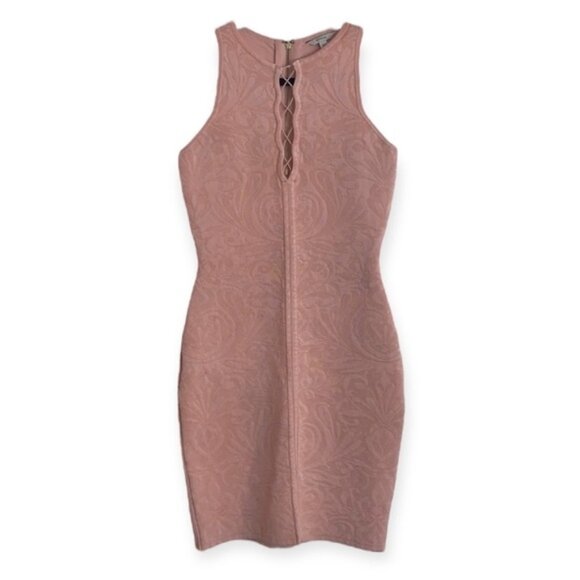 GUESS Pink Salmon Bandage Sleeveless Mini dress size Medium - Picture 1 of 13